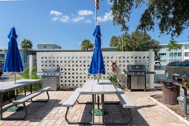 view of patio / terrace featuring grilling area