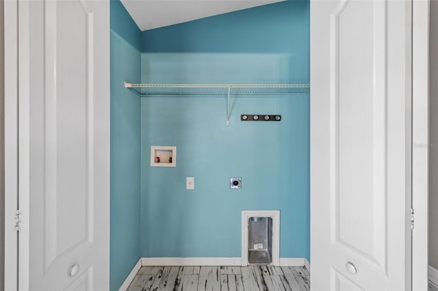 washroom featuring hookup for an electric dryer and washer hookup