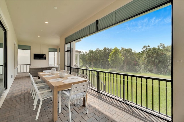 view of sunroom