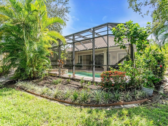 exterior space with a lanai