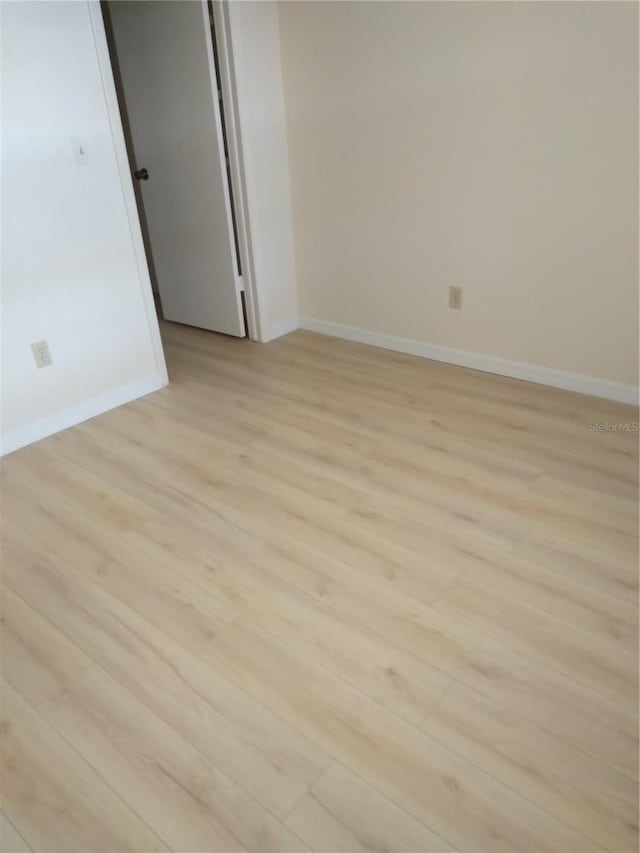 empty room featuring light wood-type flooring