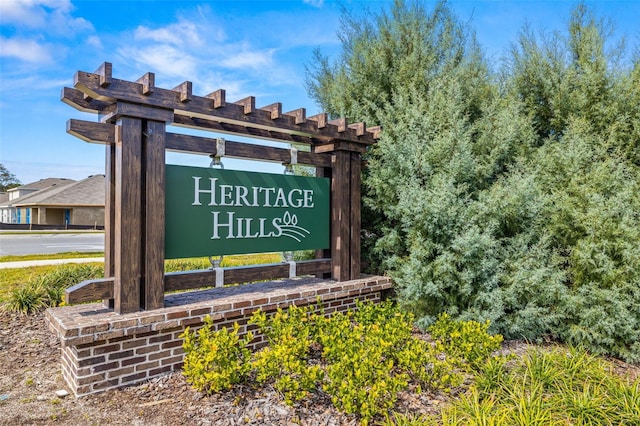 view of community sign