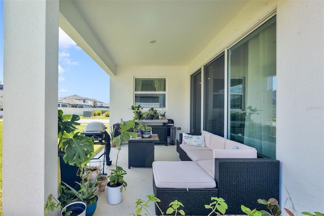 view of patio with an outdoor living space