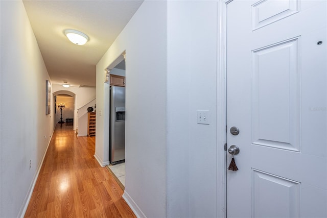 hall featuring light wood-type flooring