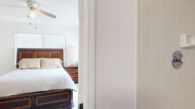 bedroom featuring ceiling fan