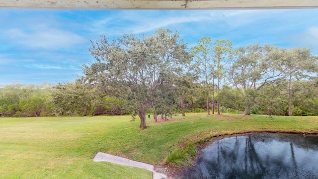 view of yard featuring a water view