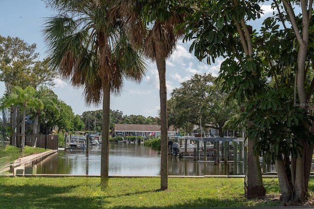 exterior space with a boat dock