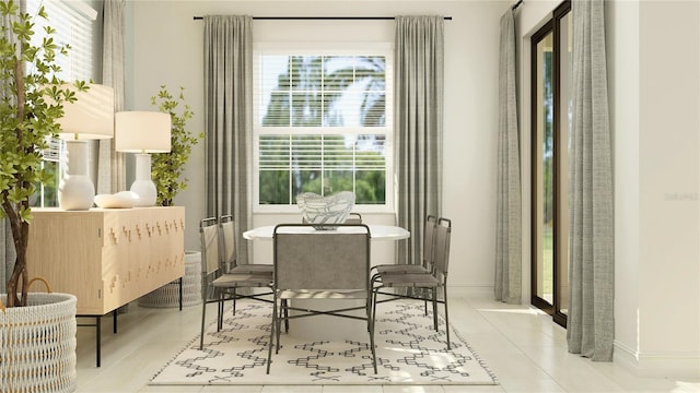 sitting room featuring light tile patterned floors