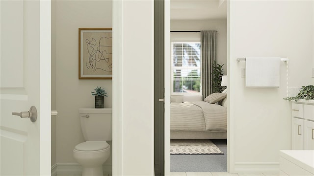 bathroom with vanity and toilet