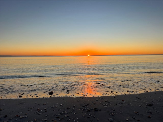 property view of water with a beach view