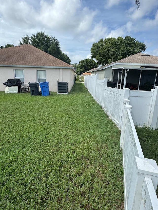 view of yard with cooling unit