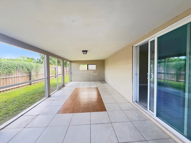 view of unfurnished sunroom