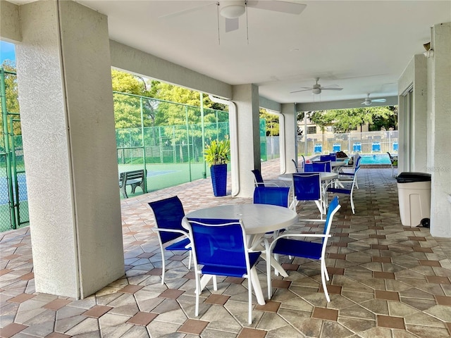 view of patio / terrace with ceiling fan