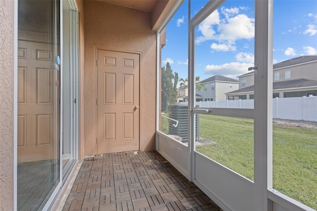 view of unfurnished sunroom