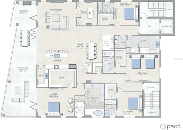 10126 Gulf Blvd Unit Ph1, Treasure Island, FL 33706 - floor plan / room layout