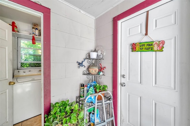 doorway to property with washer / clothes dryer