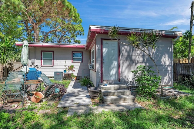 view of front of house with central AC unit