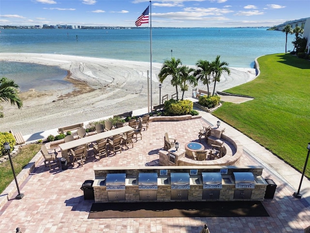 water view with a view of the beach