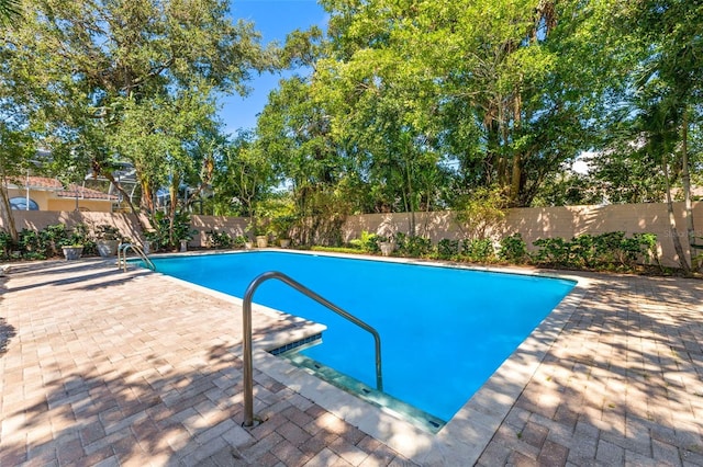 view of swimming pool featuring a patio