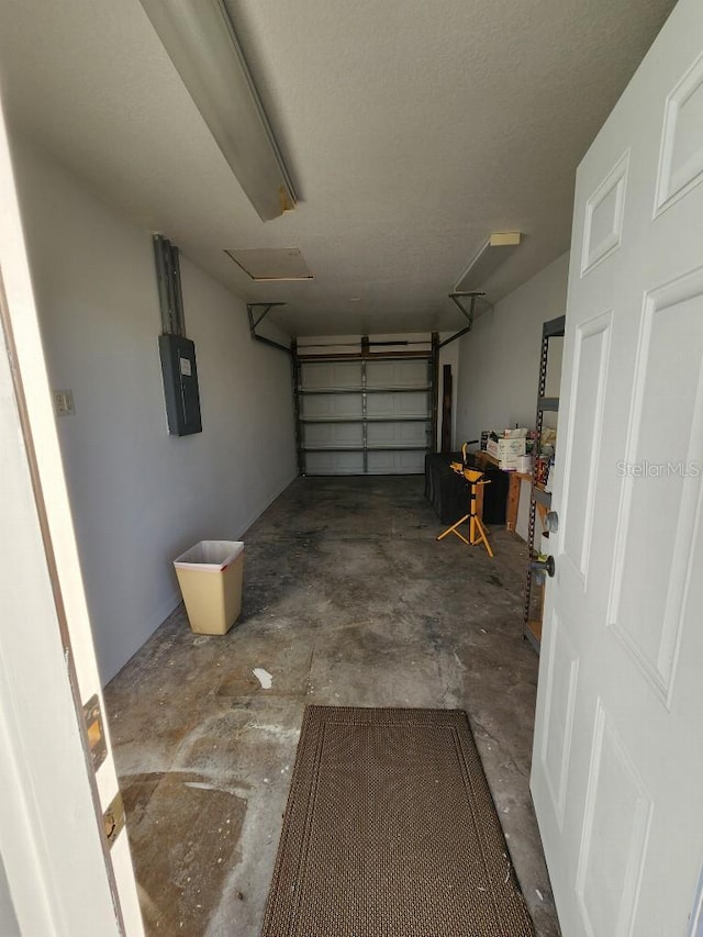 garage with electric panel