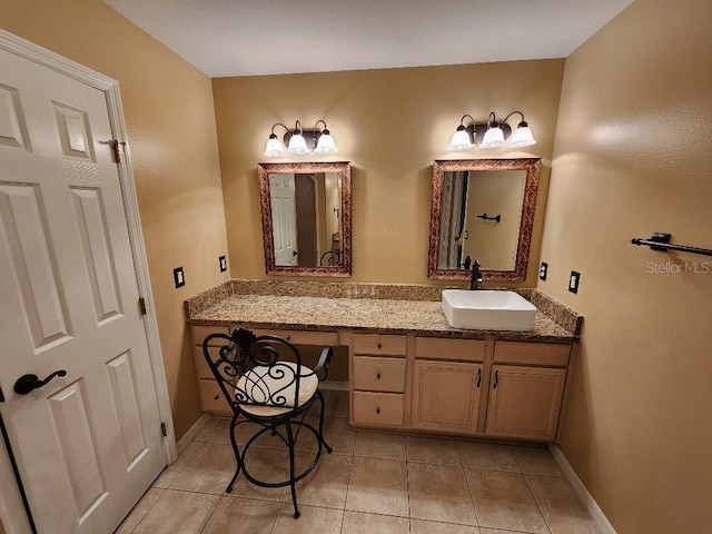 bathroom featuring vanity and tile patterned floors