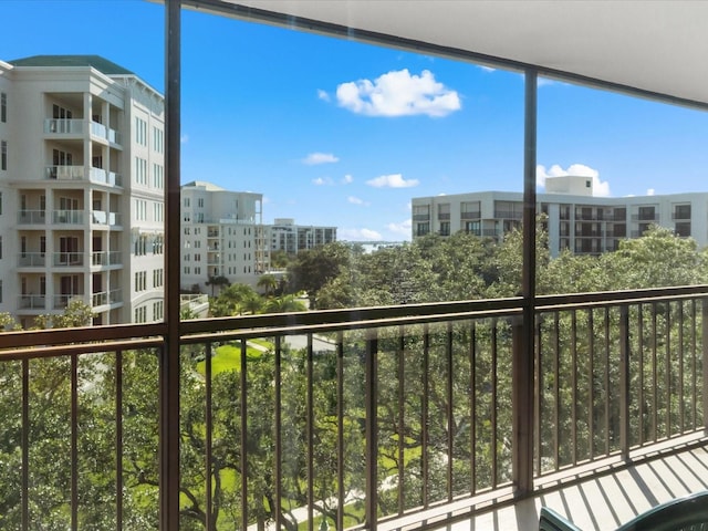 balcony with a city view