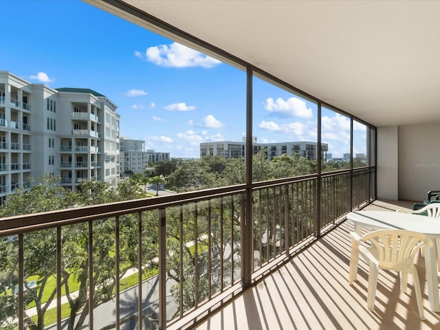 balcony featuring a view of city