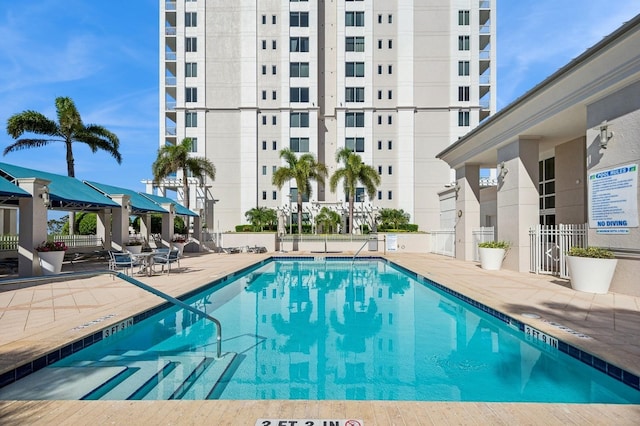 view of pool with a patio area