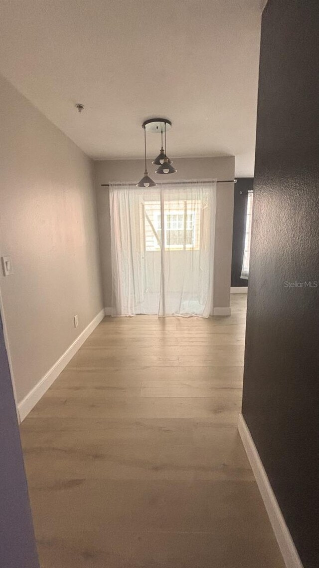 3002 W Cleveland St Unit E1, Tampa, FL 33609 - unfurnished dining area featuring baseboards and light wood-type flooring