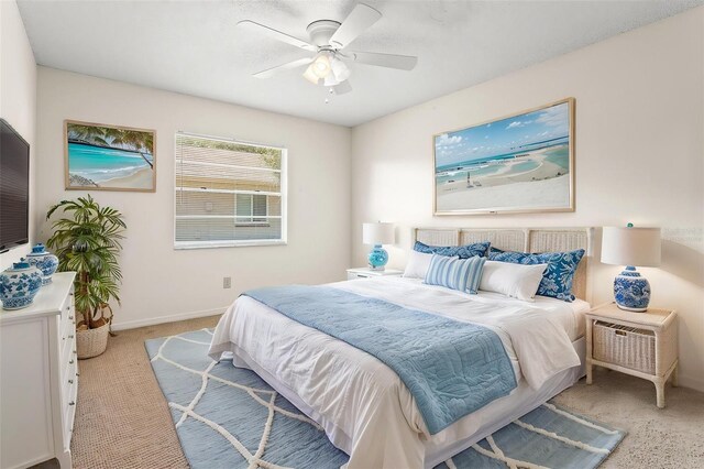 2222 Greenhaven Dr, Sun City Center, FL 33573 - carpeted bedroom featuring baseboards and a ceiling fan