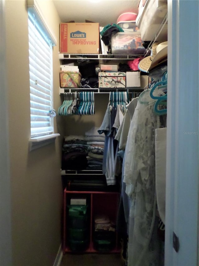 view of walk in closet