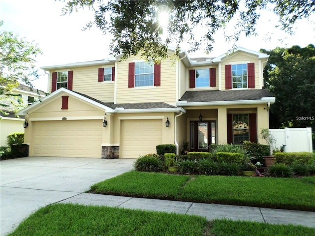 view of front facade with a garage