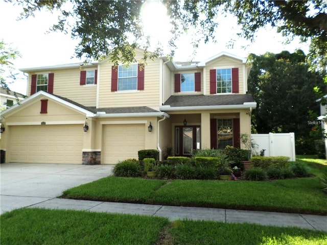 view of front facade featuring a garage