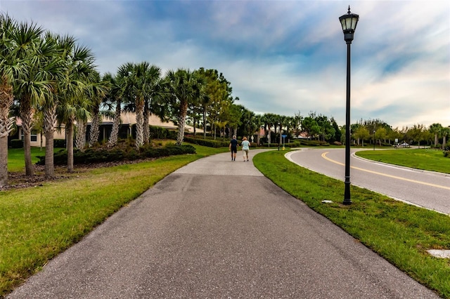 view of home's community featuring a lawn