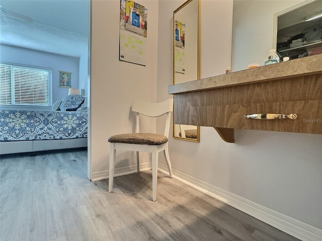 bathroom featuring hardwood / wood-style flooring