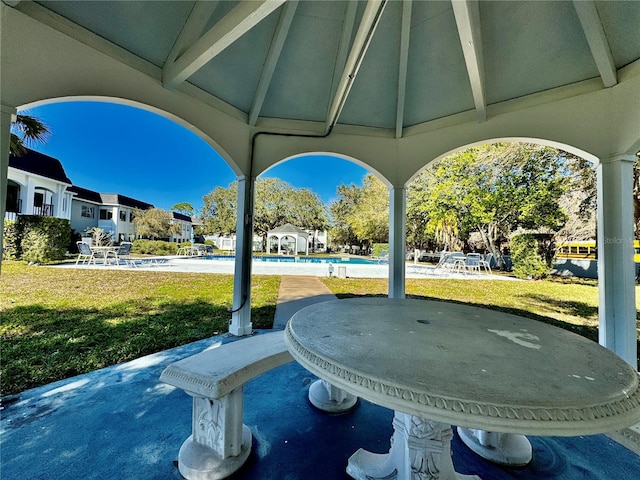 view of patio / terrace featuring a community pool