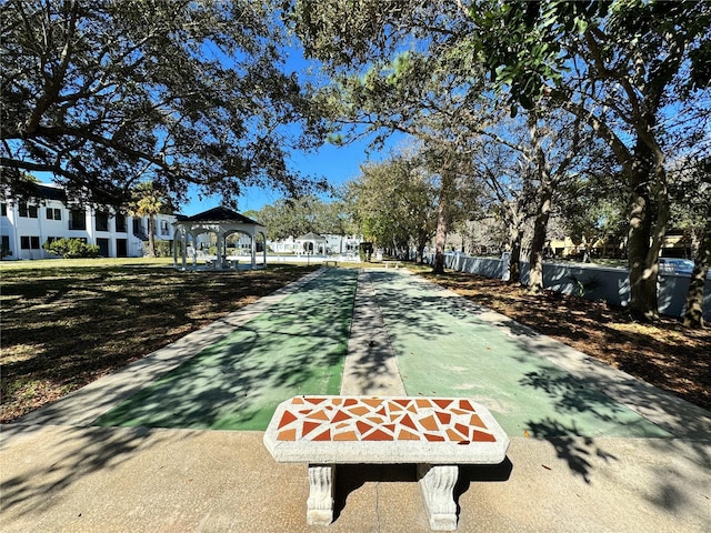 view of community with a gazebo