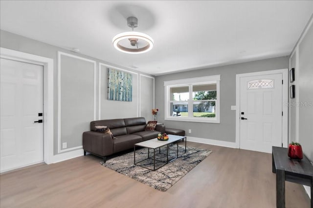 living room featuring hardwood / wood-style floors