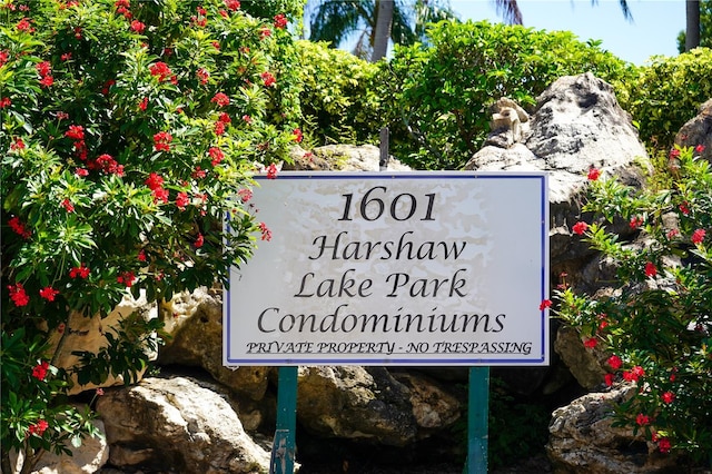 view of community sign