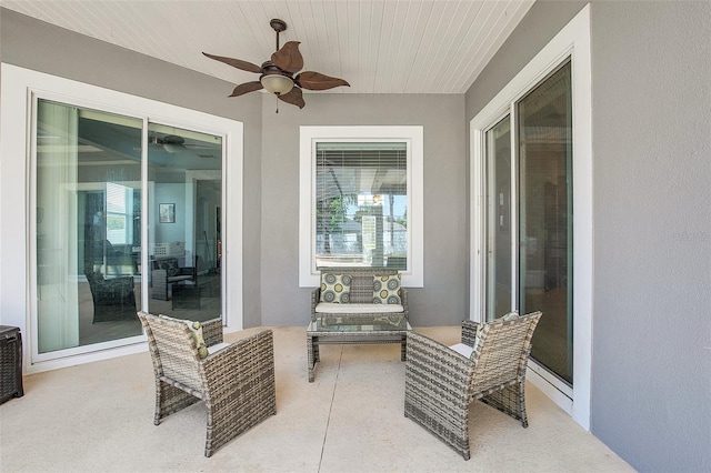 view of patio / terrace with ceiling fan