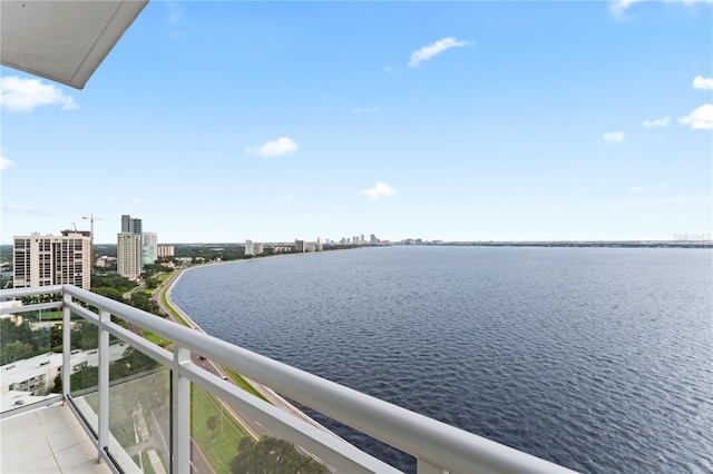 balcony with a water view