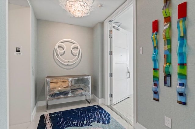 entryway featuring light tile patterned floors