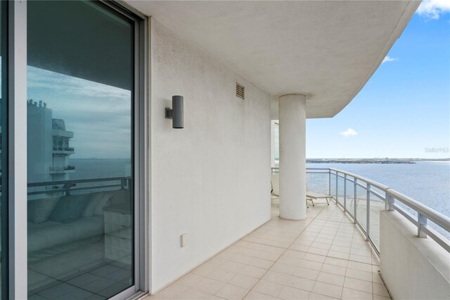 balcony with a water view