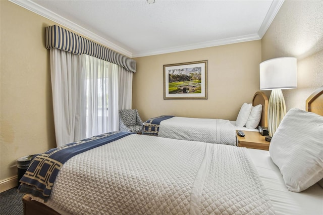 36750 US Highway 19 N Unit 04308, Palm Harbor, FL 34684 - bedroom with crown molding, carpet flooring, and a textured wall