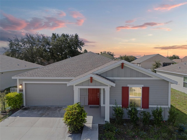 view of front of property featuring a garage