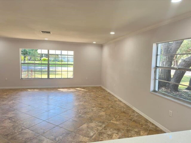 empty room with crown molding