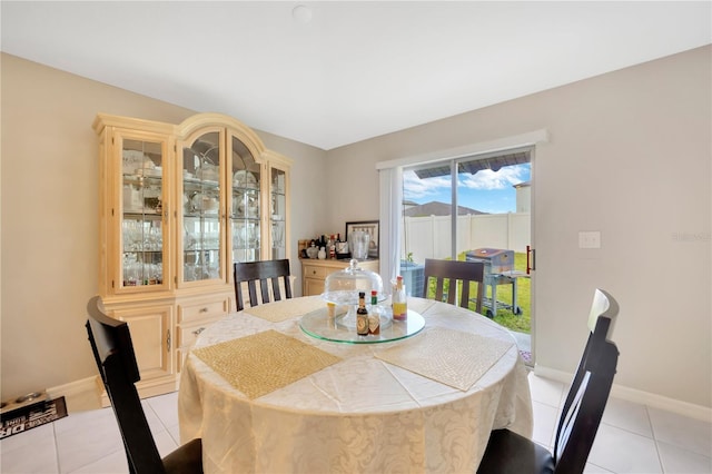 view of tiled dining room