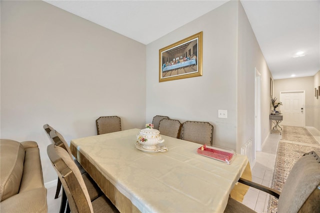 view of tiled dining area