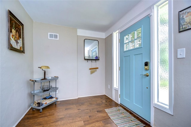 foyer featuring dark hardwood / wood-style flooring