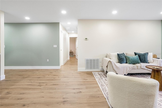 living room featuring light hardwood / wood-style flooring